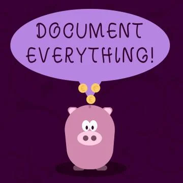 Word writing text Document Everything. Business concept for computer file that Stock Illustration