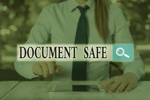 Word writing text Document Safe. Business concept for keep your important 写真素材