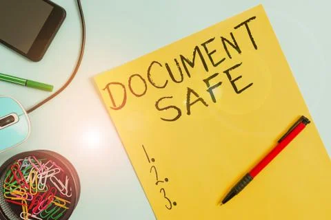 Word writing text Document Safe. Business concept for keep your important 스톡 사진