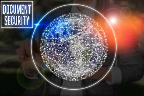 Word writing text Document Security. Business concept for means in which Stock Photos