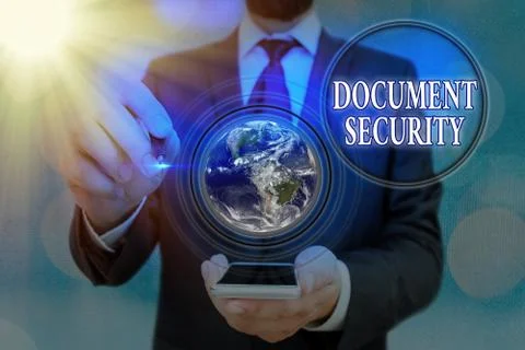 Word writing text Document Security. Business concept for maintenance of Foto stock