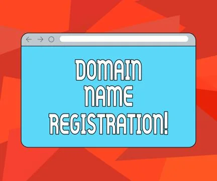Word writing text Domain Name Registration. Business concept for process of Stock-Illustration