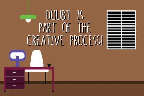 Word writing text Doubt Is Part Of The Creative Process. Business concept for Stock Illustration