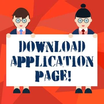 Word writing text Download Application Page. Business concept for computer is 스톡 일러스트