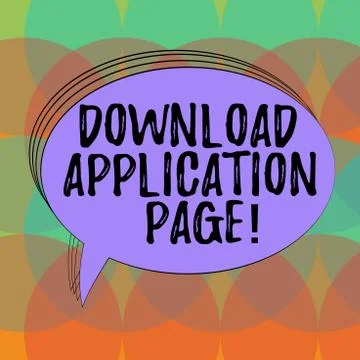 Word writing text Download Application Page. Business concept for computer is Stock Illustration