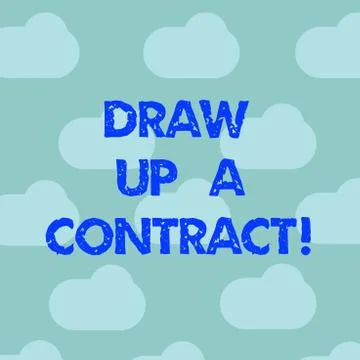 Word writing text Draw Up A Contract. Business concept for Write a business Illustrazione stock