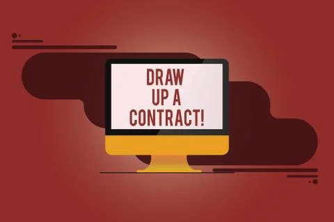 Word writing text Draw Up A Contract. Business concept for Write a business Illustrazione stock