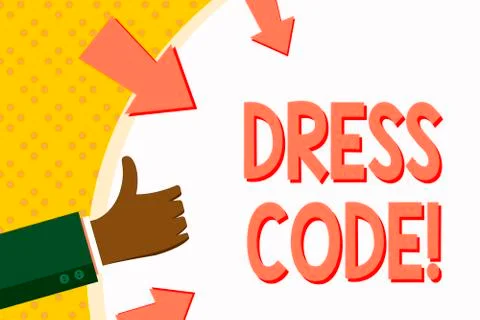 Word writing text Dress Code. Business concept for Rules of what you can wear 스톡 일러스트