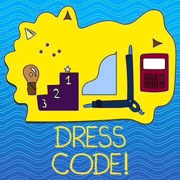 Word writing text Dress Code. Business concept for Rules of what you can wear Stock Illustration