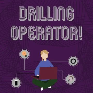 Word writing text Drilling Operator. Business concept for someone that do the Illustrazione stock