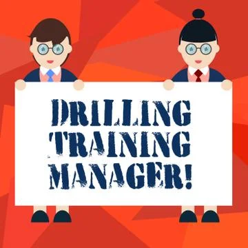 Word writing text Drilling Training Manager. Business concept for Give the staff Stock Illustration