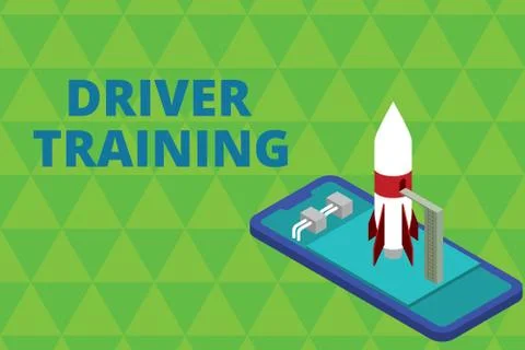 Word writing text Driver Training. Business concept for prepares a new driver to Stock Illustration