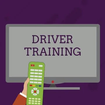 Word writing text Driver Training. Business concept for prepares a new driver to Stock Illustration