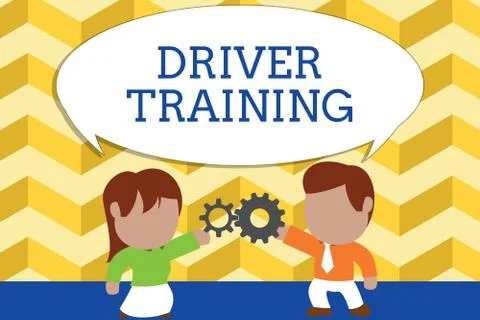 Word writing text Driver Training. Business concept for prepares a new driver to Stock Illustration