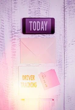 Word writing text Driver Training. Business concept for prepares a new driver to Stock Photos