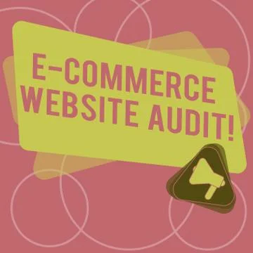 Word writing text E Commerce Website Audit. Business concept for evaluating the Illustrazione stock