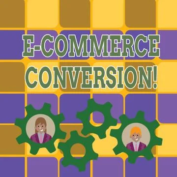Word writing text E Commerce Conversion. Business concept for the way to measure Stock Illustration