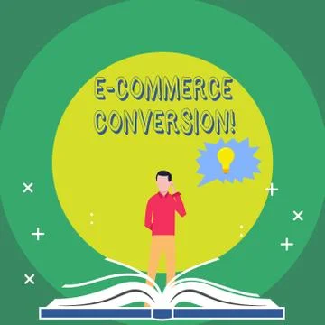 Word writing text E Commerce Conversion. Business concept for the way to measure Stock Illustration
