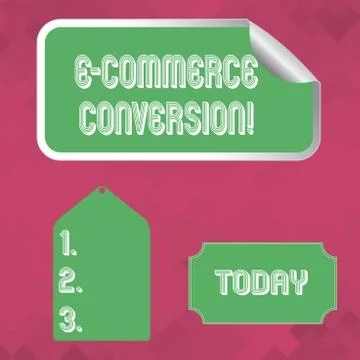 Word writing text E Commerce Conversion. Business concept for the way to measure 스톡 일러스트