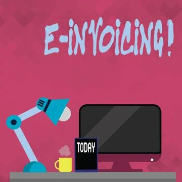 Word writing text E Invoicing. Business concept for Company encourages use of Stock Illustration