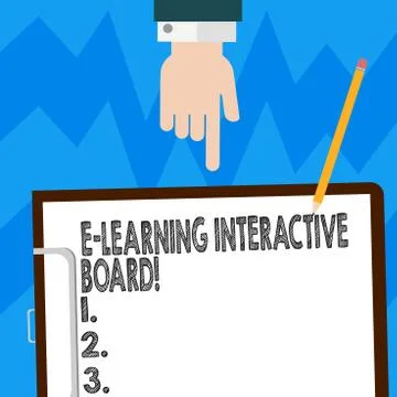 Word writing text E Learning Interactive Board. Business concept for integrated 스톡 일러스트