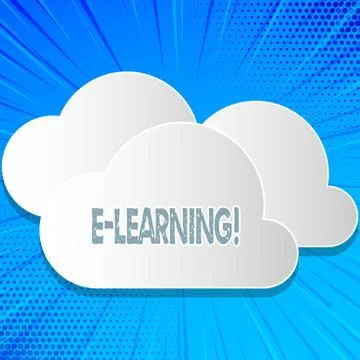 Word writing text E Learning. Business concept for Introduction of an electronic Stockillustratie