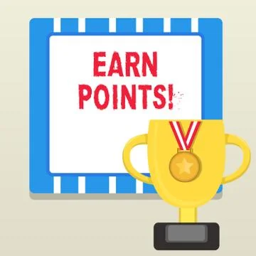 Word writing text Earn Points. Business concept for collecting scores in order Stock Illustration