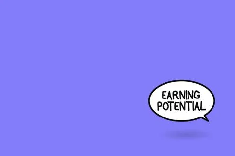 Word writing text Earning Potential. Business concept for Top salary for a Stock Illustration