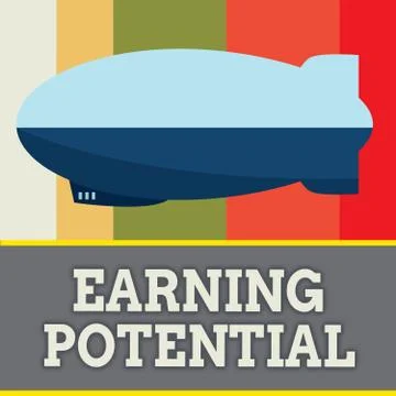Word writing text Earning Potential. Business concept for Top salary for a Stock Illustration