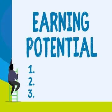 Word writing text Earning Potential. Business concept for Top salary for a Stock Illustration