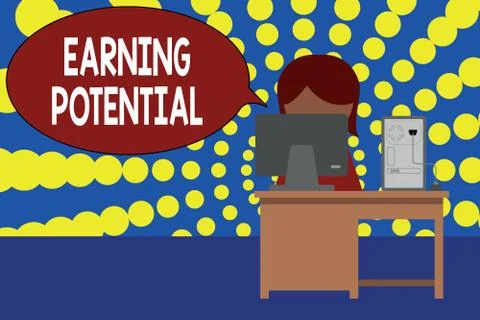 Word writing text Earning Potential. Business concept for Top salary for a Stock Illustration