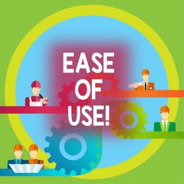 Word writing text Ease Of Use. Business concept for User friendly easy to Stock Illustration