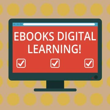 Word writing text Ebooks Digital Learning. Business concept for book publication Stock Illustration