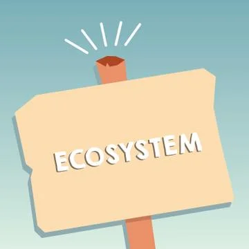 Word writing text Ecosystem. Business concept for biological community of Ilustración de archivo