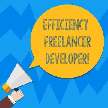 Word writing text Efficiency Freelancer Developer. Business concept for ensure Stock Illustration