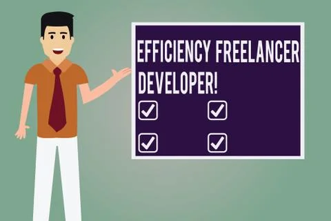 Word writing text Efficiency Freelancer Developer. Business concept for ensure 스톡 일러스트