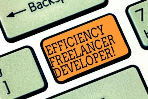 Word writing text Efficiency Freelancer Developer. Business concept for ensure Stock Photos