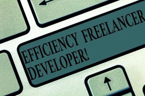 Word writing text Efficiency Freelancer Developer. Business concept for ensure Stock Photos