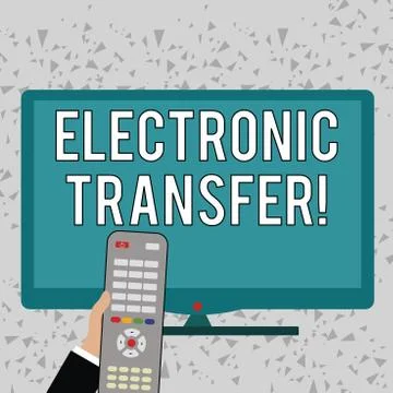 Word writing text Electronic Transfer. Business concept for transaction that Illustrazione stock
