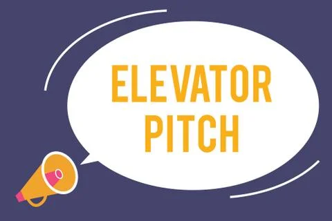 Word writing text Elevator Pitch. Business concept for A persuasive sales pitch Illustrazione stock