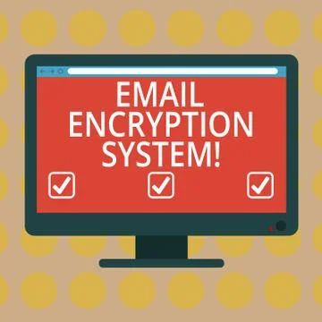 Word writing text Email Encryption System. Business concept for Authentication 스톡 일러스트