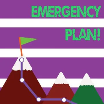 Word writing text Emergency Plan. Business concept for course of action Illustrazione stock