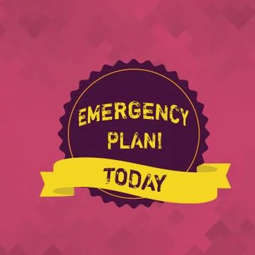 Word writing text Emergency Plan. Business concept for actions developed to Illustrazione stock