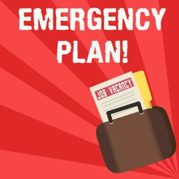 Word writing text Emergency Plan. Business concept for actions developed to 스톡 일러스트