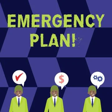 Word writing text Emergency Plan. Business concept for actions developed to Stock Illustration