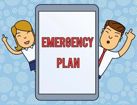 Word writing text Emergency Plan. Business concept for procedures for handling Ilustración de archivo