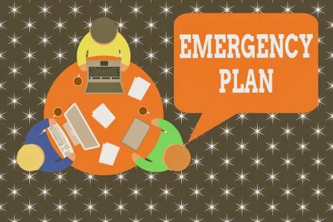 Word writing text Emergency Plan. Business concept for procedures for handling Ilustración de archivo