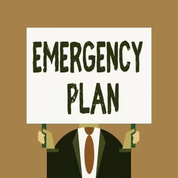 Word writing text Emergency Plan. Business concept for procedures for handling Ilustración de archivo