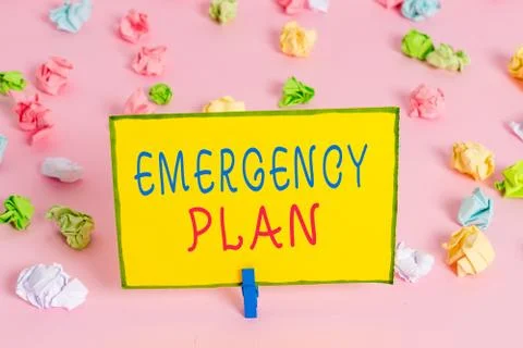 Word writing text Emergency Plan. Business concept for procedures for handling Photos