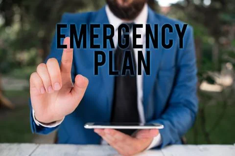 Word writing text Emergency Plan. Business concept for procedures for handling Photos